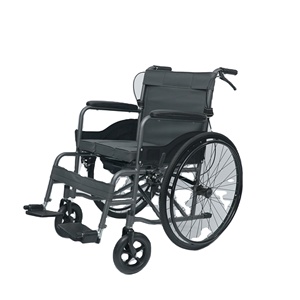 Silla de Ruedas Manual Plegable de Acero al Carbono de Alta Calidad con Diseño de Inodoro para Personas Mayores - Product Image 1