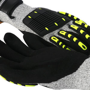 HPPE-guantes de trabajo mecánicos de fibra de vidrio, resistentes al corte, antigolpes, TPR, revestimiento de nitrilo, seguridad - Product Image 6