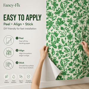 Peel and Stick Papier peint vert pour mur Papier peint auto-adhésif pour chambre décor salle <span class=keywords><strong>de</strong></span> bain étanche - Product Image 3