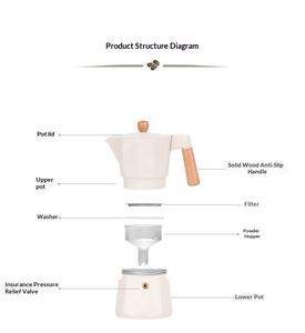 หม้อต้มกาแฟมอคค่าพ็อตแบบอิตาเลียน ทำจากอะลูมิเนียม วาล์วเดี่ยว พร้อมด้ามจับไม้ ความจุ 3-6 ถ้วย - Product Image 6