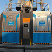 Monte-charge de chantier à double cage Dahan SC200/200, moteur à engrenages, contrôle PLC, haute efficacité, 0-40m/min, 0-60m/min, pour bâtiment