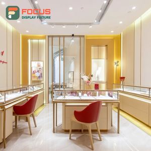 Système de présentation de bijoux de luxe pour la vente au détail, finition laminée, comptoir de présentation pour centre commercial - Product Image 2