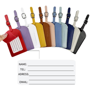 Personalized Initials Multicolor Aircraft Boarding Pass <b>Tag</b> Creative <b>Suitcase</b> Hangtag Check-in Leather PU Luggage <b>Tag</b> - Product Image 2