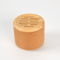 Haut-parleur Bluetooth sans fil portable en liège et bambou, concept écologique vert, idéal pour les cadeaux promotionnels