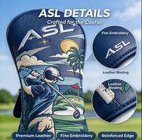 Housse de tête de club de golf ASL Golf Course Pattern, housse de protection élégante imprimée pour bois de golf, cadeau idéal pour golfeur