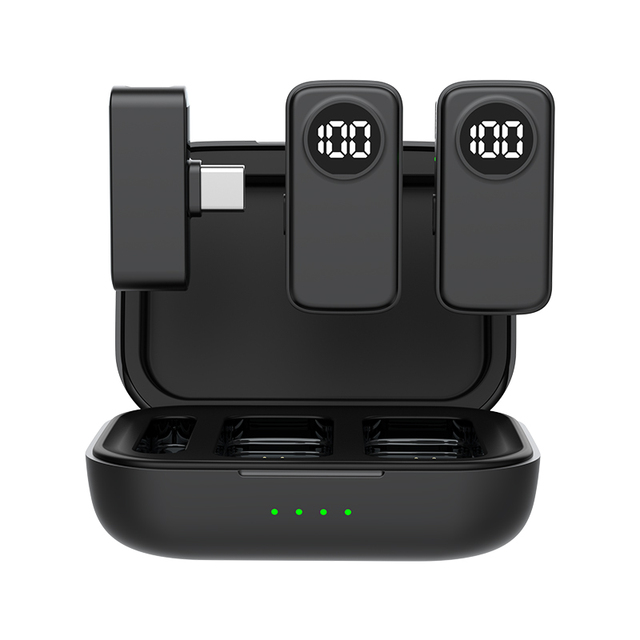 AI Mic SX56 Collar 2.4G Wireless Lavalier Microphone 90% Noise Reduction Charge Display Screen for Outdoor Vlogging Clip Use