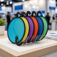 Éventail publicitaire personnalisé en nylon, éventail pliable rond, éventail frisbee, cadeau promotionnel pour les événements