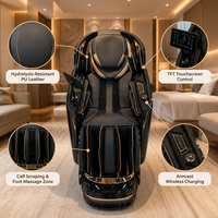 Fauteuil de massage 3D à commande vocale par IA avancée avec rail SL de 135 cm et fonction zéro gravité pour un massage shiatsu complet du corps à domicile