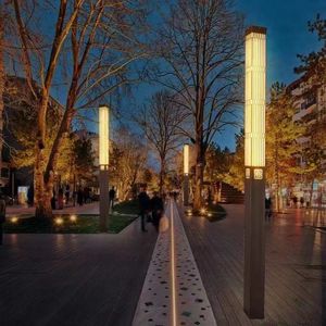 Nuevo estilo chino de gama alta al aire libre impermeable de acero inoxidable cuadrado Real Estate comunidad patio jardín camino Led paisaje L - Product Image 5
