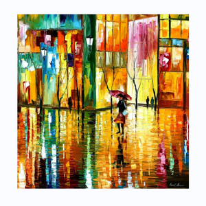 XIXI Art mural sur toile 3D fait main personnalisé, style impressionnisme moderne, paysage graffiti aux couleurs vives - Product Image 1