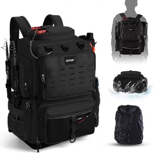 Muestra gratuita: Bolsa de aparejos de pesca tipo bandolera con 3600 compartimentos, mochila de pesca con logotipos personalizables y soporte para cañas - Product Image 5