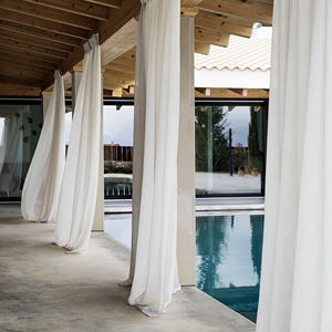 Tende lunghe morbide trasparenti per grandi finestre drappeggio mantovane in tessuto - Product Image 6