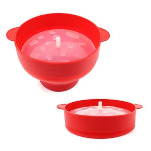 <b>Collapsible</b> Silicone Popcorn <b>Bowl</b> With Lid Food Grade BPA Free Microwave Popcorn Maker Dishwasher Safe Customizable Logo - Product Image 3
