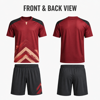 Tenue de football personnalisée pour jeunes, maillot à manches courtes en mesh extensible, kit sportif pour club de football junior, fourniture d'uniformes d'équipe