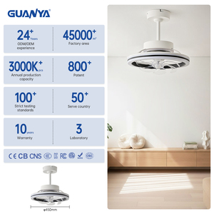 Ventilateur de plafond LED intelligent moderne avec télécommande, variateur d'intensité, OEM / Fabrication d'origine (OEM) - Product Image 3