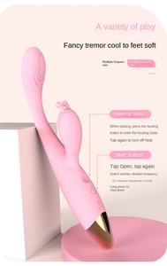 Erwachsene weibliche Klitoris Massage gerät Doppelkopf Heizung Vibrator mit AV-<span class=keywords><strong>Stick</strong></span> Großhandel Sexspielzeug Massage gerät für weibliche Masturbation - Product Image 3