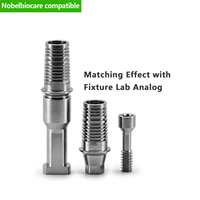 Soportes Titan con Retención por Tornillo y Parte Superior Plana Mecanizada para Restauración Temporal, Compatibles con Cilindros de Impresión de Conexión Nobel Biocare