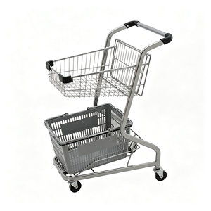 Chariot de courses 340L en treillis métallique robuste avec roulettes pivotantes silencieuses, grande capacité, pour supermarché et commerce de détail, kit d'utilisation - Product Image 4