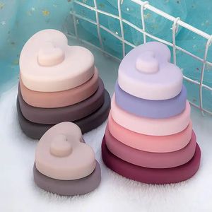 Juego de Bloques de Construcción de Silicona de Grado Alimenticio, 6 Piezas, Sin BPA, Educativo, Apilable en Forma de Corazón, Juguete Sensorial para Niños, Personalizable - Product Image 5