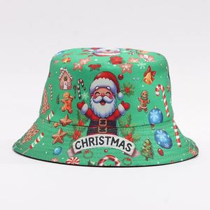 Divertido Sombrero de Pescador con Estampado de Papá Noel y Cerveza, Reversible, para Navidad, Fiestas, Protección Solar, Uso en Exteriores - Product Image 3