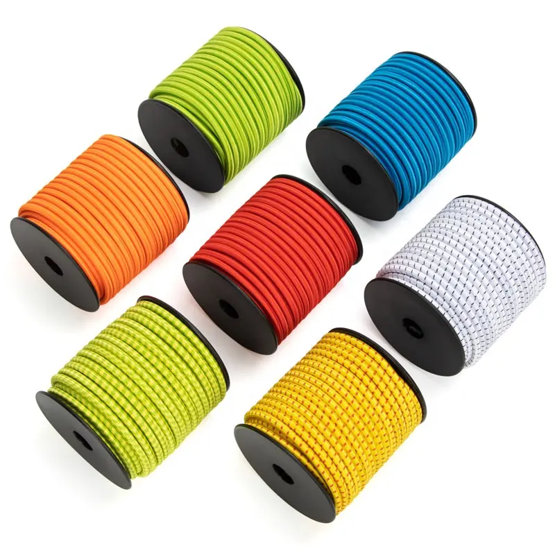 Factory Price High Quality Custom 1-10mm Rubber Marine Grade Colorful Polyester Bungee Cord Elastic Shock Cord