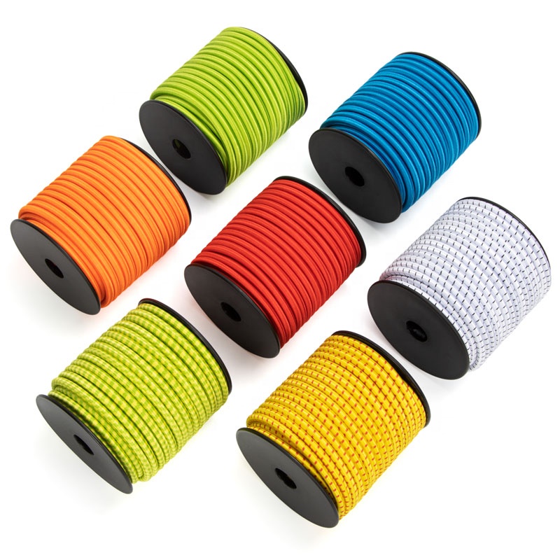 Factory Price High Quality Custom 1-10mm Rubber Marine Grade Colorful Polyester Bungee Cord Elastic Shock Cord