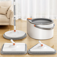 Joybos 2024 Ensemble Seau et Essoreuse Serpillière Rotative 360° à Séparation Propre/Sale, avec Trois Types de Têtes de Serpillière pour Nettoyer les Sols