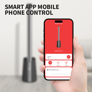 Kawa Thông Minh Màu Đen Không Cánh Dọc Turbo Im Lặng Nhà Thông Gió Fan Dao Động Quạt Tháp Với Điều Khiển Từ Xa - Product Image 2