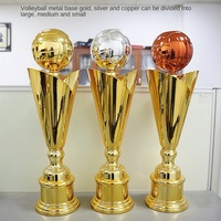 Trofeo de Fútbol de Metal Galvanizado Personalizado, Premio Deportivo Conmemorativo de Alta Gama de China para Campeones de Baloncesto y Voleibol