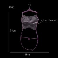 Cintres personnalisés en plastique transparent avec crochet en zinc pour maillots de bain, présentoirs parfaits pour maillots de bain