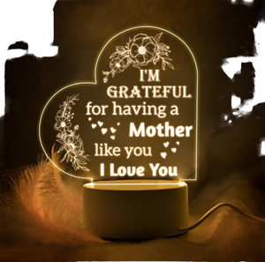 Veilleuse 3D personnalisable, petite lampe de table LED, cadeau créatif pour maman pour la fête des mères - Product Image 1