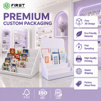 Présentoir de Comptoir Portable Personnalisé avec Impression de Logo, Support de Vente au Détail Moderne Pliable en Carton pour Marque-pages, Idéal pour Magasins et Tables