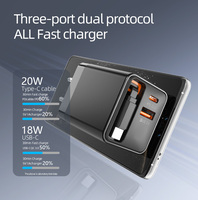 Chargeur mural rétractable à charge rapide Type-C PD 40W USB/Type-C, adaptateur d'alimentation électrique universel compact pour mobile