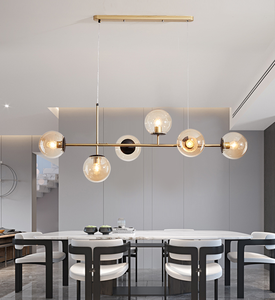 6 teste di oro pendente della sfera di vetro lampada a sospensione moderna tavolo da pranzo bar lampadari - Product Image 2