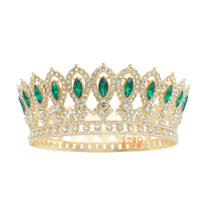 2025 nouveau Baroque rond mariage couronne mariée Pageant strass cristal diadèmes couronne moulage coiffes pour reines et roi - Product Image 5