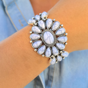 Kaimei <span class=keywords><strong>2025</strong></span> Bohemian Retro dân tộc <span class=keywords><strong>Turquoise</strong></span> Cuff cho Vòng đeo tay cổ điển hoa <span class=keywords><strong>Bangle</strong></span> cho phụ nữ đồ trang sức thời trang - Product Image 4