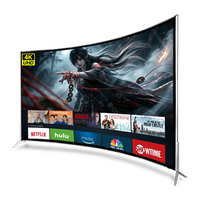 Téléviseur intelligent LED 4K 8K 50/55/65/70/75/85 pouces, écran incurvé en verre A+, Android 15, téléviseur LCD Bluetooth avec télécommande vocale