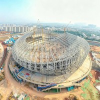 Estructura de Acero Prefabricada Haibo Resistente a la Corrosión, Tamaño Personalizado, para Estadios Deportivos y Edificios Industriales, Garantía de 3 Años