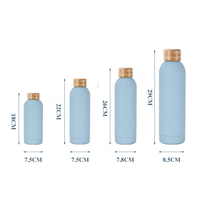 Beauchy 500ml Sport Bouteille D'eau En Acier Inoxydable Flacon En Plein Air Isolé Camping Randonnée Bouteille D'eau Avec Couvercle En Bambou