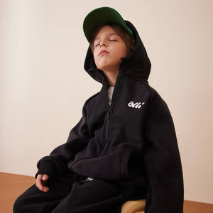 Nouvelle Veste Polaire à Capuche pour Garçons, Hiver Automne, Blouson Chaud <span class=keywords><strong>Zippé</strong></span> pour Enfants, Manteau d'Hiver Brodé Lettres pour Grands Garçons - Product Image 2