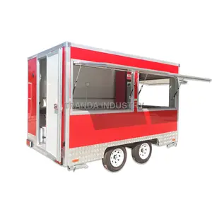 Penjualan Terbaik Standar USA Makanan Trailer Cart dengan Grill Fryer Murah Mobile Makanan Truk Trailer Harga Dijual