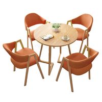 Ensembles de tables et chaises de café pour négociations, tables de réception commerciales, sièges pour invités, zones d'attente, style décontracté, une table et quatre chaises