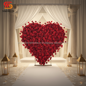 ฉากหลังงานแต่งงานแบบมืออาชีพ ปรับแต่งได้ตามต้องการ รูปทรงประตู ตกแต่งด้วยดอกไม้ประดิษฐ์รูปหัวใจ - Product Image 1