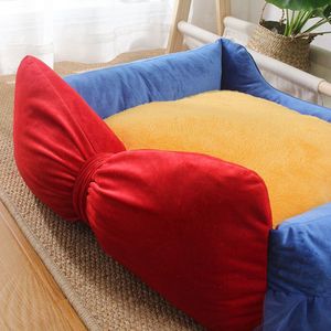 Cat <b>Bed</b> Oval Shape Solid Color Removable Washable Warm Winter Pet <b>Bed</b> For Home Use With Polyester Fiber Fill - Product Image 3