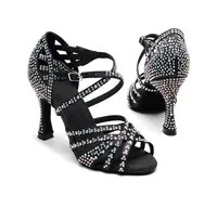 Vendita calda scarpe da ballo donna strass donna scarpe da ballo latino classiche tacchi economici scarpe con plateau Salsa Dance
