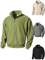 Veste polaire à manches longues pour hommes, style européen américain, décontracté, col montant, respirant, nouveau style unique pour l'automne et l'hiver
