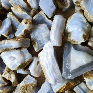 도매 천연 블루 레이스 마노 원시 크리스탈 스톤 치유 차크라 옥수 돌 - Product Image 2