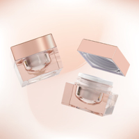 Pot en plastique vide pour gel de construction 5g 30g 50g avec couvercle, pot en plastique pour gel OEM/ODM personnalisé, pot en gel UV carré, emballage cosmétique