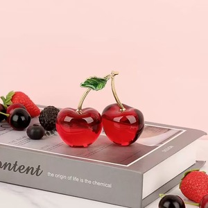 Adorno de Cristal con Cruz de Rosa y <span class=keywords><strong>Cereza</strong></span>, Ecológico, Grabado, Fruta Decorativa, Regalo Coleccionable para Bodas, Cumpleaños, Fiestas y Otras Ocasiones - Product Image 4