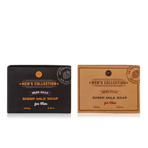 Accentra Marke Herren Kollektion handgefertigt mit Hopfextrakt organische orangefarbene Schafmilchseife Herstellung von Seifen